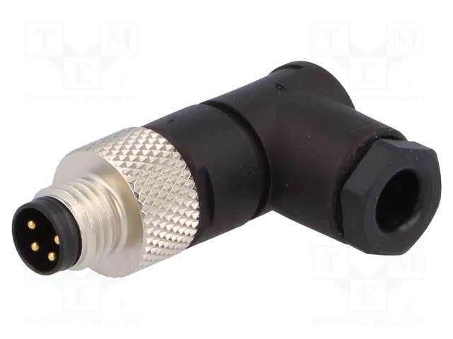 Connector: M8; male; PIN: 4; angled 90°; for cable; plug LUMBERG AUTOMATION RSMCW4