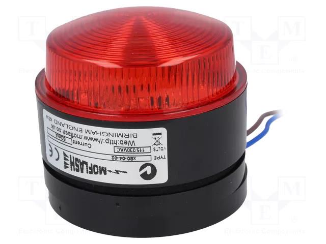 Signaller: lighting; flashing light; red; X80; 85÷265VAC; IP67 MOFLASH SIGNALLING X80-04-02