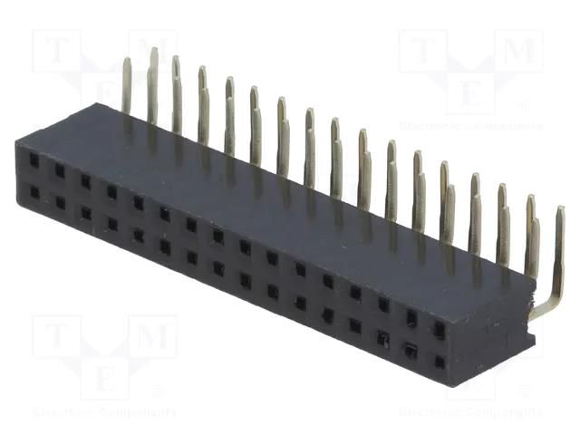 Connector: pin strips; socket; female; PIN: 32; angled 90°; 3A; THT CONNFLY ZL263-32DG