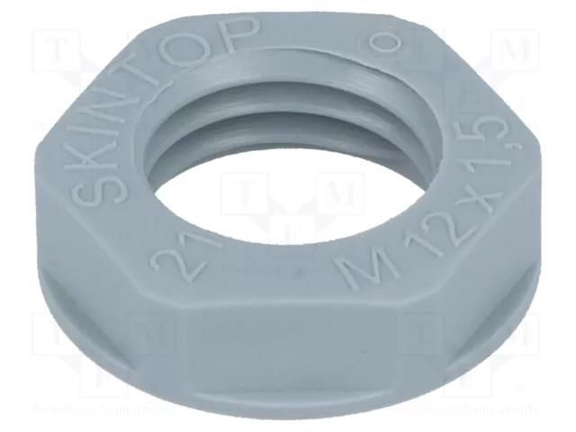 Nut; M12; polyamide; UL94V-2; 17mm; grey; -20÷100°C; Thread: metric LAPP SKINTOP-N12G