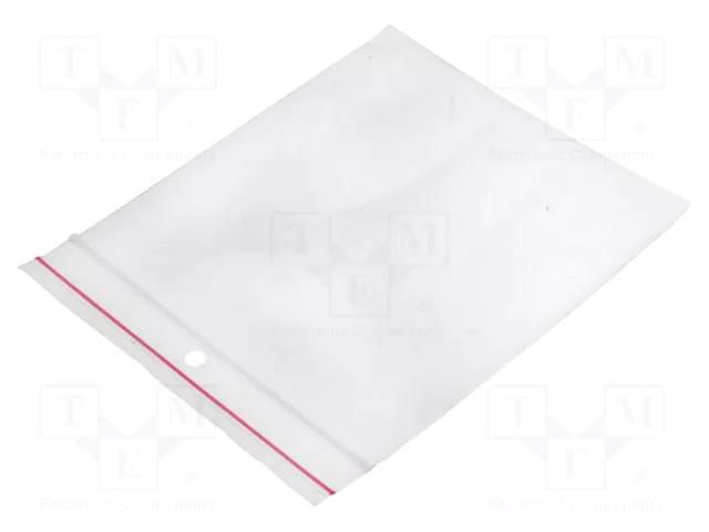 Self-seal bag; L: 100mm; Width: 100mm; Thick: 40um; polyetylene PLAST PL.TOR100X100