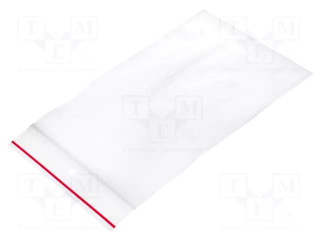 Self-seal bag; L: 150mm; Width: 100mm; Thick: 40um; polyetylene PLAST PL.TOR100X150