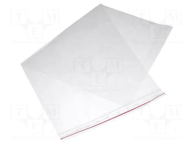 Self-seal bag; L: 400mm; Width: 200mm; Thick: 45um; polyetylene PLAST PL.TOR200X400