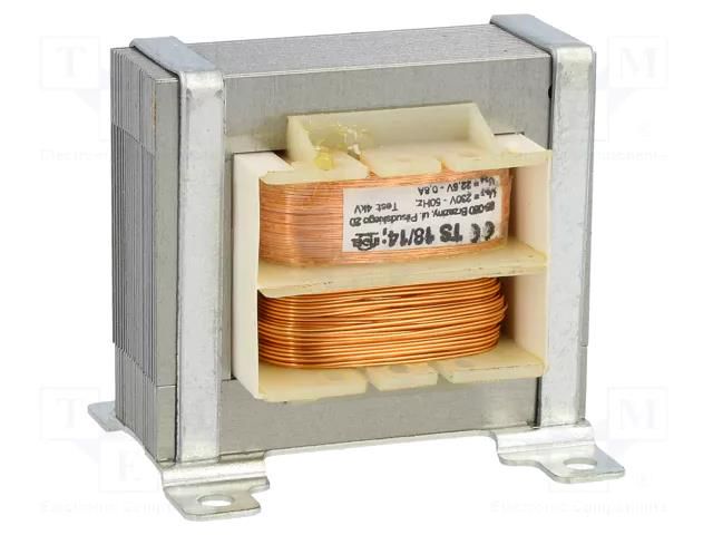 Transformer: mains; 18VA; 230VAC; 22.5V; 800mA; Leads: solder lugs INDEL TS18/14