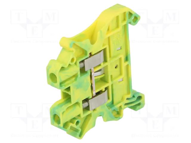Splice terminal: rail; Urated: 800V; screw terminal; yellow-green PHOENIX CONTACT UT4-PE