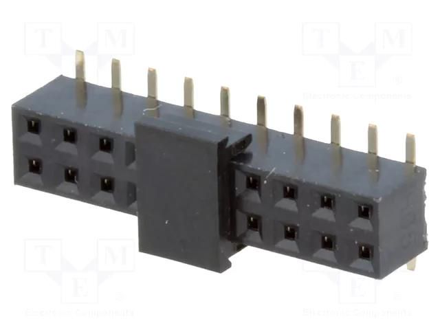 Connector: pin strips; socket; female; PIN: 20; vertical; 2mm; SMT NINIGI ZL266-20DG/PAD