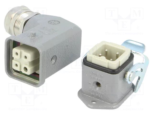Connector: HDC; male + female; 10A; 400V; Han Kit; PIN: 4; 3+PE; M20 HARTING 10200030005