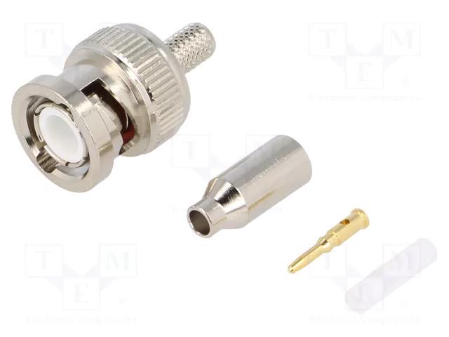 Connector: BNC; plug; male; straight; 50Ω; Ømax: 2.8mm; crimped NINIGI BNC-106