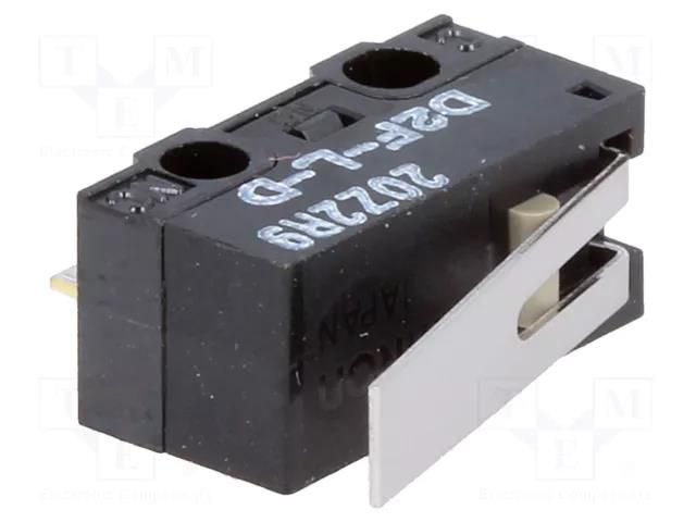 Microswitch SNAP ACTION; 3A/125VAC; 2A/30VDC; with lever; SPDT OMRON Electronic Components D2F-L-D