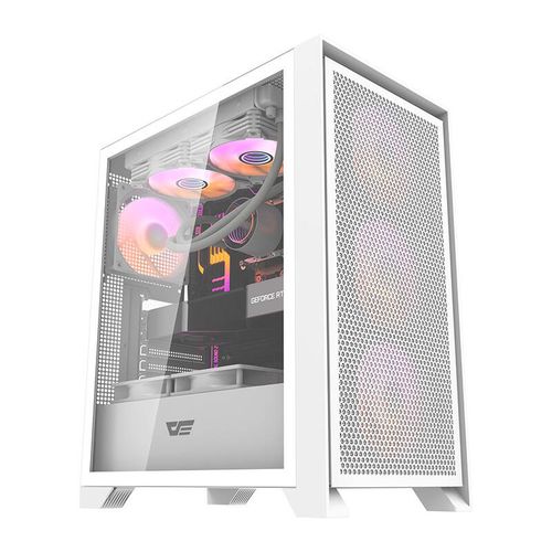 Darkflash DRX70 MESH computer case (white) + 4 RGB fans, Darkflash DRX70 MESH WHITE