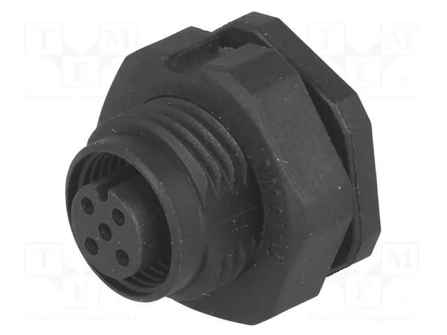 Connector: M12; socket; PIN: 5; female; 60V; IP68; soldering; plastic AMPHENOL LTW 12P-05PFFS-SF8001