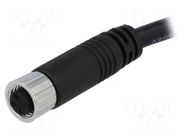 Connector: M8; 2m; female; PIN: 3; straight; plug; 3A; IP67; 60V AMPHENOL LTW 8-03AFFM-SL7A02