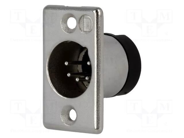 Connector: XLR; socket; male; 7.5A; 50V; PIN: 5; straight; soldering DELTRON 703-0500