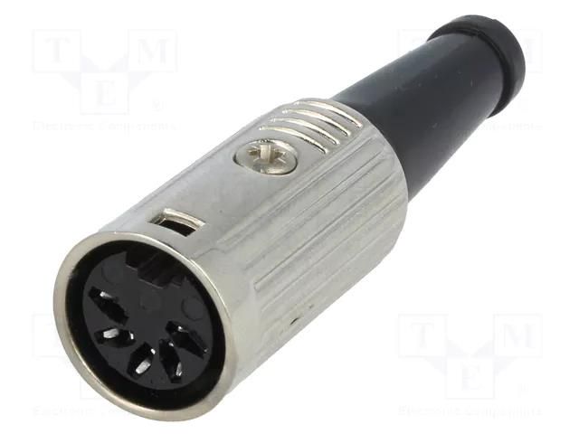 Connector: DIN; plug; female; PIN: 5; 180°; straight; for cable; 34V DELTRON 600-0500