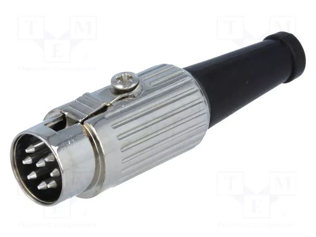 Connector: DIN; plug; male; PIN: 8; 270°; straight; for cable; 34V; 2A DELTRON 590-0800