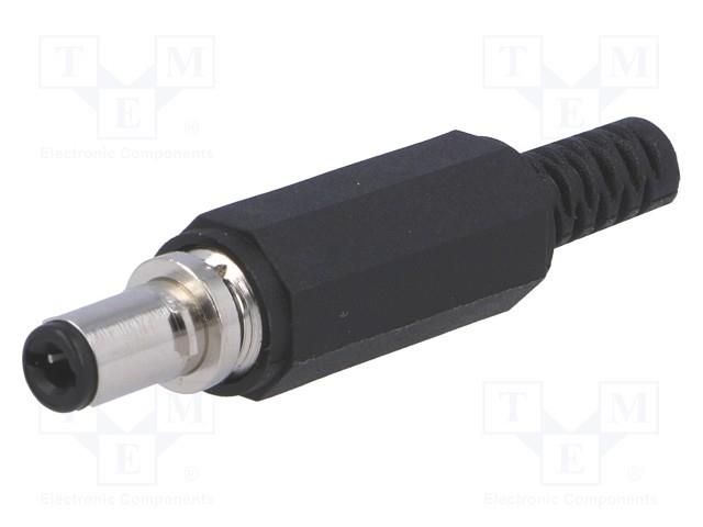 Connector: DC supply; plug; female; 500mA; 12V; straight; for cable SCHURTER 4840.1201