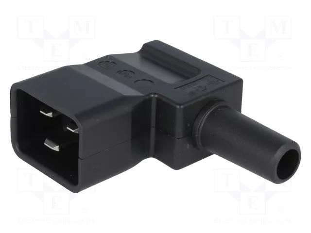 Connector: AC supply; plug; male; 16A; 250VAC; C20 (I); IEC 60320 SCHURTER 4789.1200