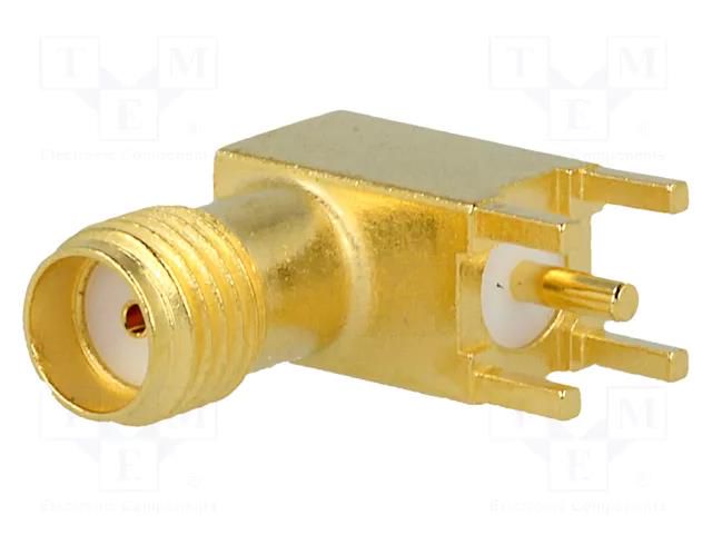 Connector: SMA; socket; female; angled 90°; 50Ω; THT; on PCBs; POM TE Connectivity 3-1478978-1