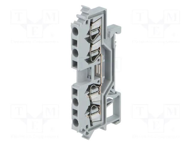 Splice terminal: rail; 24A; 800V; spring clamp; grey; 2.5mm2; TS35 WAGO 280-621