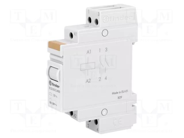 Relay: installation; monostable; NO x2; Ucoil: 12VAC; 22.22; 20A FINDER 22.22.8.012.4000