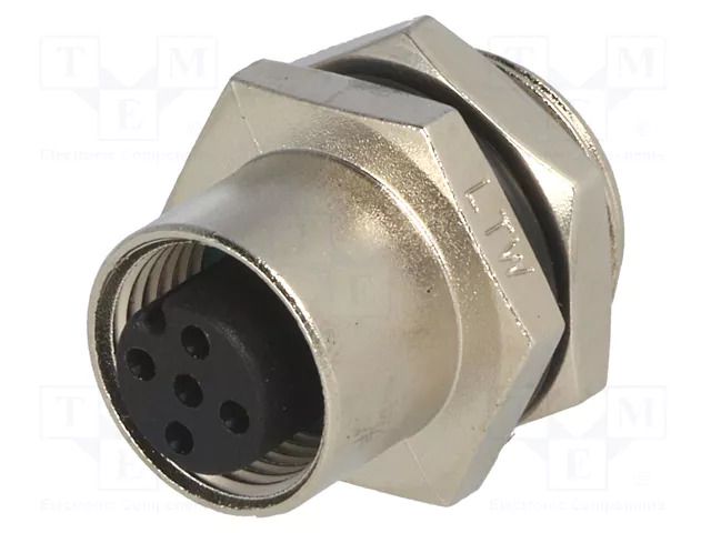 Connector: M12; socket; PIN: 5; female; 60V; straight; IP68,IP69K AMPHENOL LTW 12-05PFFS-SH8001