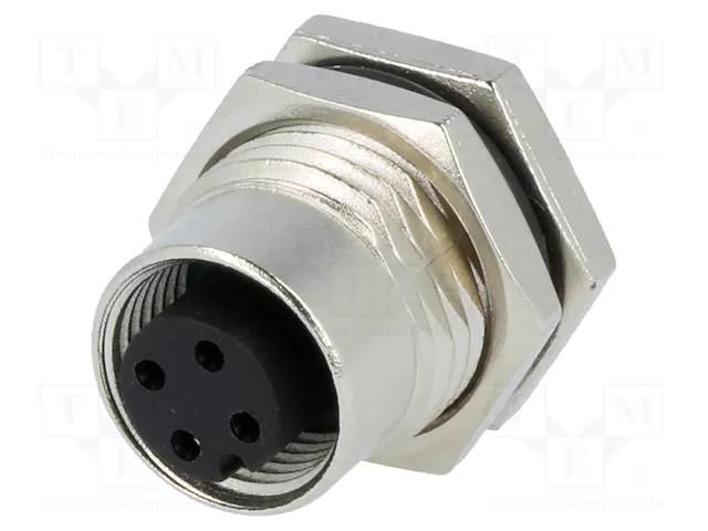 Connector: M12; socket; PIN: 4; female; 250V; IP68,IP69K; soldering AMPHENOL LTW 12-04PFFS-SF8001