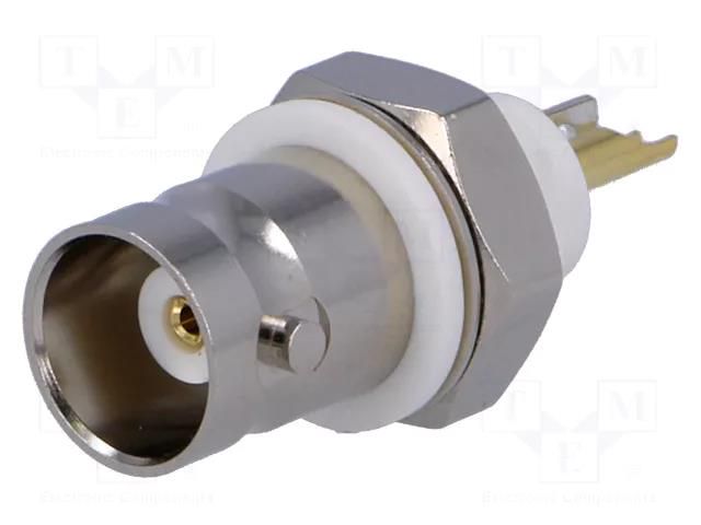 Connector: BNC; socket; female; insulated; straight; 50Ω; soldering TE Connectivity 1-1337452-0