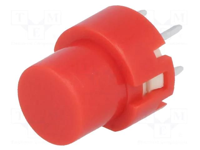 Switch: keypad; Pos: 2; SPST-NO; 0.01A/32VDC; red; THT; 1.3N; round C&K D6R-R