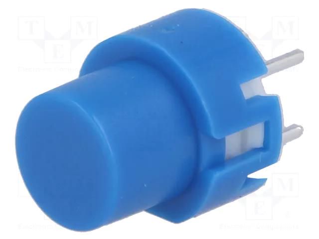 Switch: keypad; Pos: 2; SPST-NO; 0.01A/32VDC; blue; THT; 1.3N; round C&K D6R-N