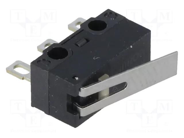 Microswitch SNAP ACTION; 3A/125VAC; 2A/30VDC; with lever; SPDT OMRON Electronic Components D2F-L-D3