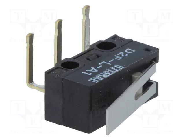 Microswitch SNAP ACTION; 3A/125VAC; 2A/30VDC; with lever; SPDT OMRON Electronic Components D2F-L-A1