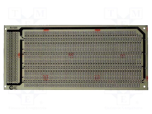 Board: universal; eurocard,single sided,prototyping; W: 100mm SOLDER PEAK PP-3U/220