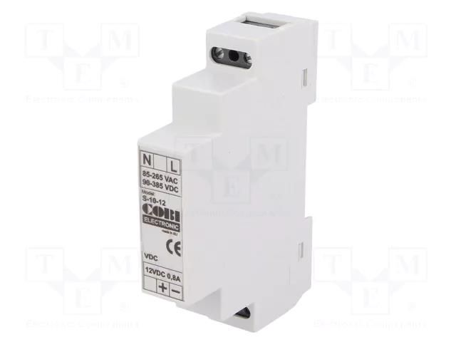 Power supply: switching; for DIN rail; 10W; 12VDC; 0.83A; IP20 COBI ELECTRONIC CS-10-12