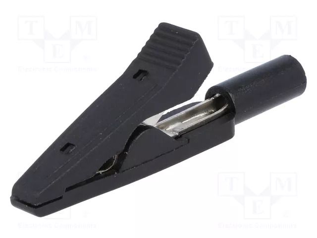 Crocodile clip; 10A; 60VDC; black; Overall len: 41.5mm AXIOMET AX-CR-2PM-B
