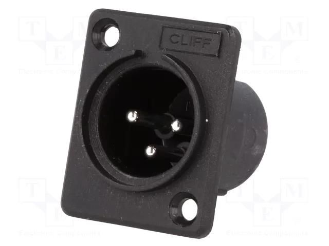 Connector: XLR; socket; male; 5A; PIN: 3; for panel mounting,screw CLIFF CP3000
