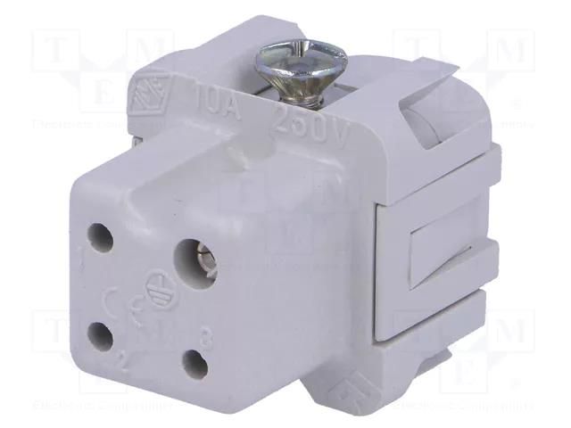 Connector: HDC; contact insert; female; CK; PIN: 4; 10A; 400V; 3+PE ILME CKF03