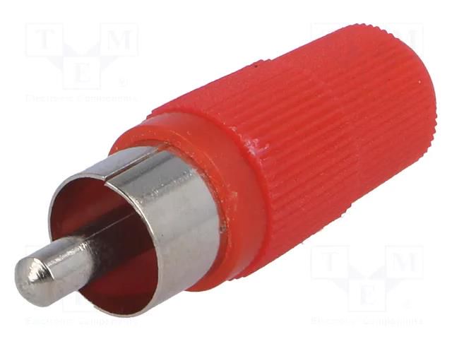 Connector: RCA; plug; male; straight; soldering; red; for cable NINIGI CC-002