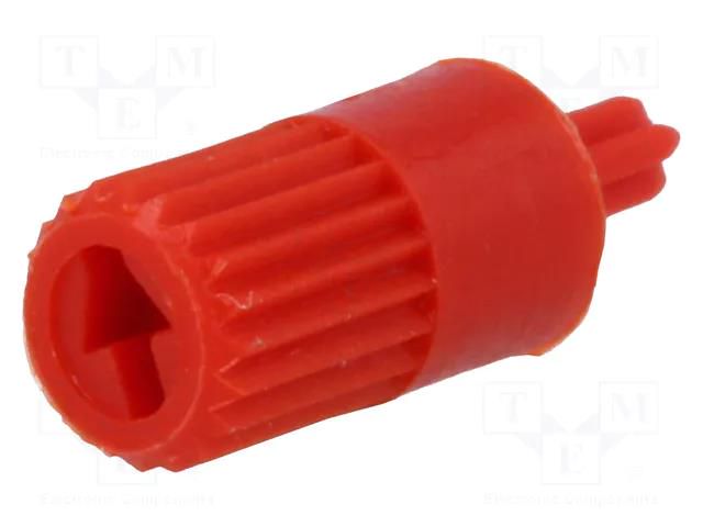 Knob; shaft knob; red; Ø5mm; for mounting potentiometers ACP CA66022R