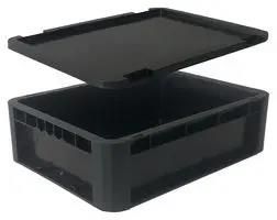 ESD STORAGE BOX W/ LID, 400X300X120MM MP008307