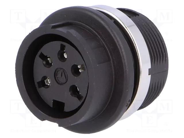 Connector: DIN; socket; female; C091B; PIN: 5; 240°; soldering; 300V AMPHENOL C091-3377-000