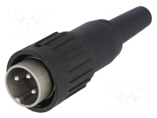 Connector: DIN; plug; male; C091B; PIN: 3; straight; for cable; 300V AMPHENOL C091-3274-501