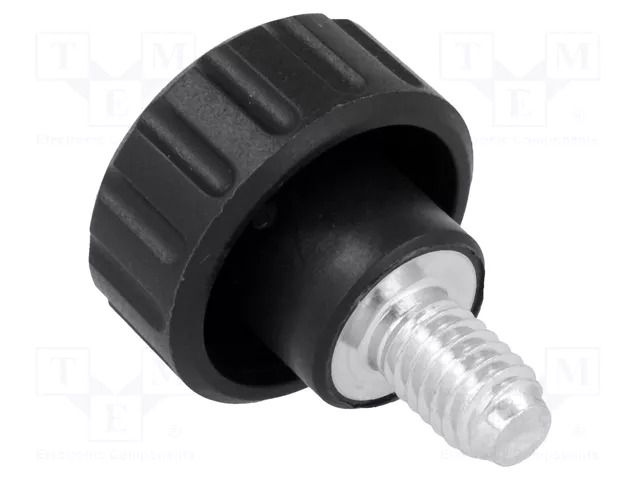 Knob; Ø: 20mm; Ext.thread: M6; 10mm; H: 16mm; polyamide; knurled ELESA+GANTER BT.20P-M6X10