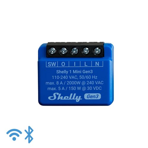 Shelly Mini 1 Gen3 tiny Wi-Fi and Bluetooth relay switch 3800235261576