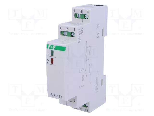 Relay: installation; bistable,impulse; SPDT; 16A; -25÷50°C; IP20 F&F BIS-411-24V