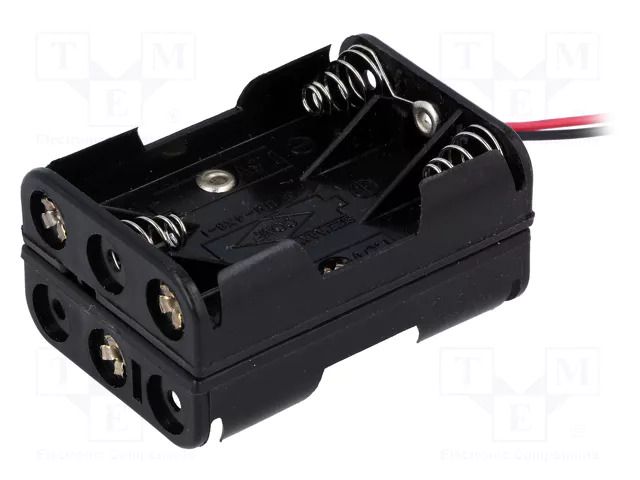 Holder; AAA,R3; Batt.no: 6; cables; 150mm; black COMF BH-463A