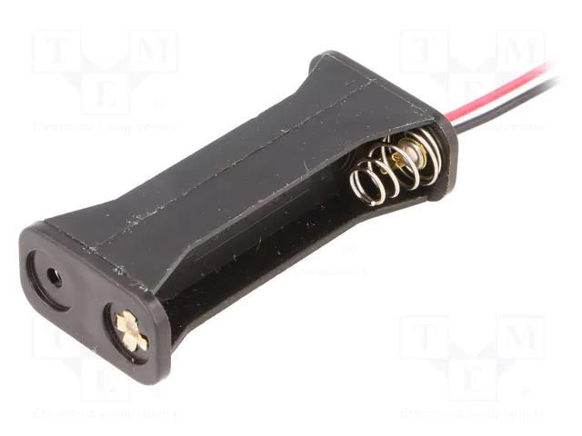Holder; AAA,R3; Batt.no: 2; cables; 150mm; black COMF BH-422A