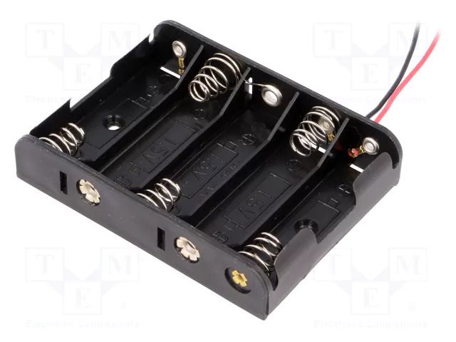 Holder; AA,R6; Batt.no: 5; cables; 150mm; black COMF BH-351A
