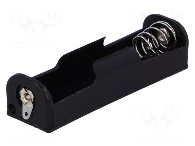 Holder; AA,R6; Batt.no: 1; soldering lugs; black COMF BH-311-1D