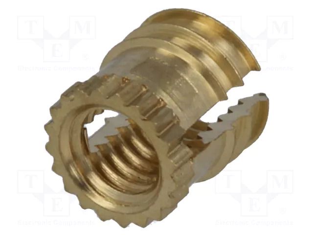 Threaded insert; brass; without coating; M3; BN 1046; L: 4.72mm BOSSARD B3/BN1046