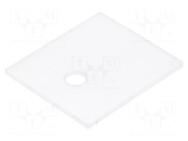 Heat transfer pad: ceramic; TO3P; L: 20mm; W: 23mm; Thk: 1mm; 25W/mK FISCHER ELEKTRONIK AOS3P2